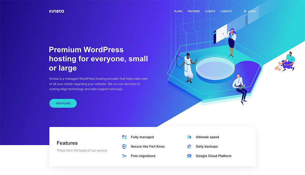 kinsta hosting homepage