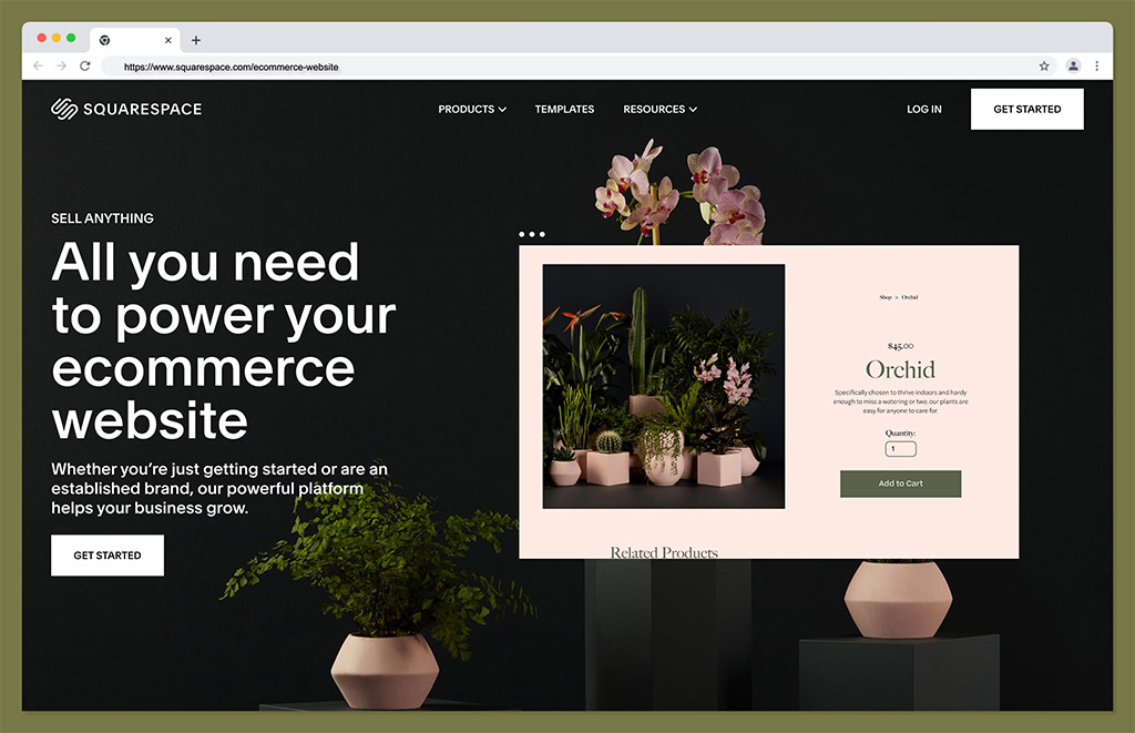 squarespace ecommerce homepage