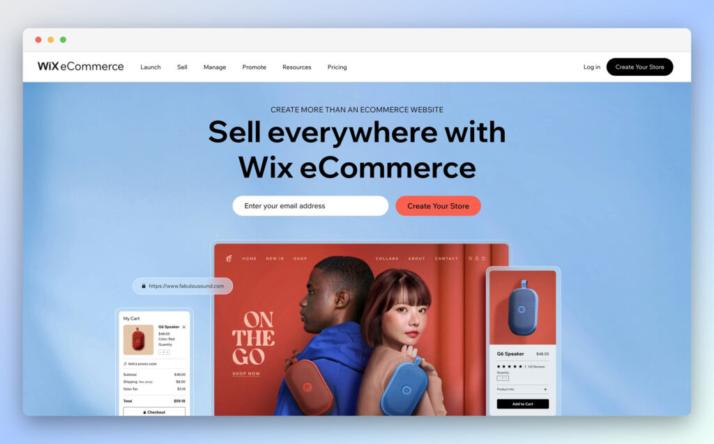 wix - best ecommerce platforms comparison chart