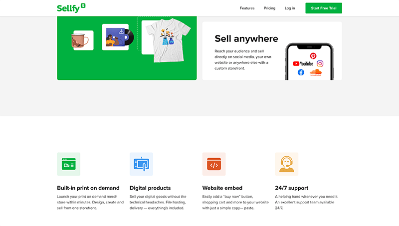 sellfy - best print on demand companies