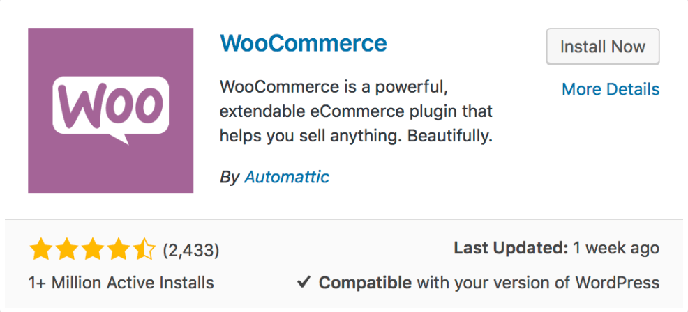 commerce électronique open source - woocommerce plug-in